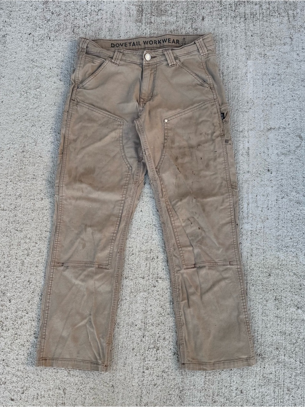 Women's Dovetail Anna Task Pants Tan Size 8, 28 Inseam Double Knee Work Wear